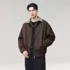 Nueva Chaqueta de Trabajo Vintage con Cuello Solapa de Diseñador de Moda para Hombre, Nuevo Abrigo Khaki Simple Versátil de Invierno