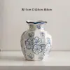 Vaso Cerâmico Retro Azul e Branco de Porcelana de Alto Padrão Estilo Chinês para Entrada, Decoração de Arranjo de Flores para Sala de Estar, Flores Hidropônicas Venda por Atacado