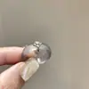 Nuevo Anillo de Chalcedony Blanca y Zirconia Estilo Nacional Chino, Lujo Ligero y Elegante, Gama Alta, Simple y Exquisito, Joyería de Nuevo Estilo para Mujeres