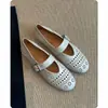 Zapatos planos de verano para mujer Chuyuji estilo francés, calados, tipo bailarinas poco profundas, zapatos Mary Jane transpirables