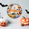 Letrero de Puerta de Halloween para Nuevo Producto Transfronterizo, Letrero de Pared de Madera Retro, Patrón de Fantasma y Murciélago, Colgante Decorativo de Arte