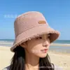 Sombrero de Pescador Estilo Nuevo 2026, Sombrero de Paja Tejida Calado de Verano, Sombrero de Protección Solar, Sombrero Cubre-Rostro tipo Cubeta, Sombrero de Sol Transpirable, Sombrero Cloche