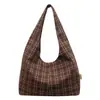 Bolsa Tote Nova da Moda de Grande Capacidade, Bolsa de Mão Casual da Moda Xadrez, Bolsa de Ombro Versátil para o Dia a Dia, Bolsa Feminina