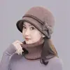 Nuevo Sombrero de Pescador de Punto con Lazo para Otoño e Invierno para Personas de Mediana Edad y Mayores, Sombrero de Cubo de Lana Versátil y Elegante, Sombrero Cálido para Madre