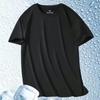 Ice Silk T-shirt de manga curta masculina verão fino de secagem rápida malha esportes fitness meia manga top casual elástica camiseta para o verão
