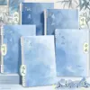 Cuaderno de hojas sueltas azul degradado B5, cuaderno con alto valor de color, diario especial para estudiantes de secundaria A5