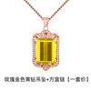 Colgante de Turmalina color zafiro chapado en oro de 18 quilates, collar con colgante de diamante cuadrado de esmeralda natural, collar de piedras preciosas de color
