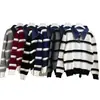 Suéter de Punto a Rayas de Contraste Estilo Coreano Otoño Invierno Nuevo Holgado Estilo Universitario Cuello Suéter Casual Top