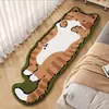 Alfombra de Rayas de Animales de Dibujos Animados, Manta para Mesita de Noche de Dormitorio, Tapete para Mesa de Centro de Sala de Estar de Gatito, Alfombra de Piso Resistente a Manchas y Fácil de Cuidar de Imitación de Cachemira
