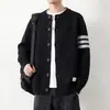 Modelo 430 Marca Tendencia Estilo Clásico Suéter Cardigan Cuello Alto Tejido Gris Oscuro Gris Claro Negro En Stock Manga Larga Grueso