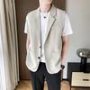 Chaleco de Traje para Hombre Verano Estilo Hong Kong Moda Casual Ropa para Hombros Traje Pequeño Holgado Moda Marca Ins Chaqueta Fina sin Mangas
