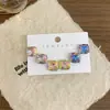 Joyería de Diamantes con Flor de Ciruelo Brillante de Nuevo Estilo, Diseño Geométrico Irregular Simple, Sensación de Lujo Ligero y Gama Alta, Múltiples Estilos de Aretes