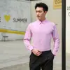 Camisa Outono 2020 Vestido de Negócios Slim-fit Masculino Camisa Branca Branca de Manga Comprida Estilo Coreano Top Moderno