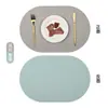 Jogos Americanos Retrô Nórdico Textura de Couro Quadrado Couro Dupla Face Mat de Jantar Ocidental Isolamento Térmico Impermeável à Prova de Óleo Mat de Mesa Venda por Atacado