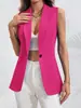 En stock 2026 nuevo chaleco sin mangas de moda transfronterizo europeo y americano para mujer, chaqueta de un botón ajustada para commuting, color liso