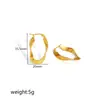 Brincos de Argola Simples Torcidos da Moda para Mulheres, Aço Inoxidável Brilhante em Forma de U Versátil Atacado