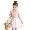 Camisa Polo Infantil Verão 2026 Dopamina Nova Estilosa Camiseta Infantil de Manga Curta Doce Moda Top Infantil