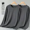 Nueva colección Primavera/Otoño 2026: camiseta base elástica para hombre, camiseta de manga larga con cuello redondo, ropa de moda para primavera/otoño