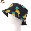 2020 nuevo sombrero de sol para exteriores de primavera verano para damas sombrero de cubo estampado de plátanos y piñas plegable de algodón sombrero de pescador