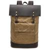 Mochila Retro Europeia e Americana em Lona com Cera de Óleo e Couro Crazy Horse Impermeável para Uso Externo, Viagem de Motocicleta, Mochila Multifuncional para Homens e Mulheres