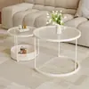 Mesa de centro de cristal estilo arcoíris para salas de estar pequeñas, diseño moderno simple, mesas redondas de moda en varios tamaños