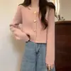 Nueva Moda coreana Primavera y Otoño 2025 para Mujeres Petites: Elegante Chaqueta Cárdigan Suelta Corta de Cuello Cuadrado Estilo Chanel