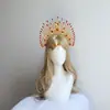 Europeu e Americano Transfronteiriço Dourado e Vermelho Cabeça de Virgem Vestido Halo Festa de Halloween Coroa de Anjo Pacote de Material para Headdress