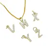 Accesorios de Joyería Transfronterizos 26 Kc Oro y Blanco K Letra Inglesa Colgantes Incrustados de Diamantes Collar de Bricolaje Pendientes Accesorios Ingleses