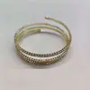 Pulsera Ajustable con Envoltura de Diamantes de Tres Capas Exquisita Súper Brillante Moda Pulsera Versátil Lujo Ligero Pulsera de Temperamento de Gama Alta