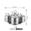 Juego de tarros para condimentos de acero inoxidable 304 para el hogar, giratorio, diverso, para condimentos de cocina, azúcar, pimienta, caja para condimentos