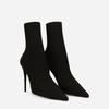Botas Martin negras de estilo europeo y americano para mujer, botas cortas de tacón alto puntiagudo, botas finas de tacón alto, botas individuales de gamuza con estampado de leopardo de talla grande
