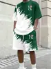 2026 Verano Nuevo Conjunto de Dos Piezas Camiseta Casual de Manga Corta para Hombre con Estampado de Rayas Comercio Exterior Europeo y Americano
