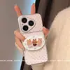 Adecuado para Huawei Pura 80 Ultra y Huawei Pura 70, funda de teléfono de cobertura total con soporte, diseño de conejo de lunares para mujer