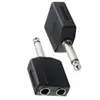 Adaptador de Áudio 6.35MM Único para Duplo 6.5 Fêmea 6.5 Um-Dois Casais Áudio 6.5 Público Turno Fêmea