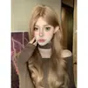 Peruca Yiduo para Mulheres com Cabelo Longo Cacheado, de Alta Qualidade, Ondas Grandes, Renda Pequena, Sintética Elegante, Peruca Completa da Moda
