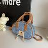Bolso Pequeño Colorblock de Mezclilla para Mujer Verano 2026 Nuevo Estilo Bolso de Mano Bolso Almohada de Moda Chic Diseño de Nicho Bolso Cruzado