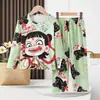 Pijama Infantil de Primavera y Otoño, Manga Larga y Pantalón Largo, Estilo Caricatura Lindo para Niñas, Estilo Holgado y Delgado para Niños, Ropa de Casa para Niños Mayores