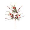 Nuevo producto transfronterizo: candelabro con ramas de pino y bayas, prenda, vela de pino, copo de nieve, vela navideña, círculo de ratán, diseño decorativo para el hogar.