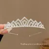 Tiara de Coroa Princesa Infantil Fita de Cabelo de Pérola Elástico para Cabelo Corda de Cabelo para Meninas Alta Elasticidade Corda de Cabelo Acessório de Coque para Cabelo