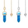 AliExpress alta venda pedra de energia colorida coluna hexagonal de ponta dupla pêndulo espiritual meditação joia de cristal natural atacado