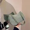 Bolso de Hombro Estilo Coreano Color Sólido Simple Pana Bolso de Axila Diseño de Nicho Casual Versátil Textura Bolso para Viajar al Trabajo para Mujer