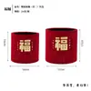 Balde da Fortuna em Veludo com Balde Interno à Prova d'Água, Flores Simuladas de Ano Novo, Materiais Decorativos, Balde Abraço Vermelho, Conjunto de Baldes para Arranjo de Flores, Dois Baldes da Fortuna