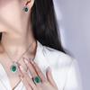 Zhuang Shengsheng Jóias Semente de Gelo Fluorescente Negador em forma de Calcedônia Pingente Anel Brincos Geométrico Bare-body Jade Pingente Set