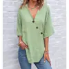 AliExpress Transfronterizo Verano 2026 Nuevo Top Casual de Color Sólido con Cuello en V para Viajar al Trabajo y Salir, Dropshipping Disponible