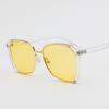 Óculos de Sol Jamie 9149 Óculos de Sol da Moda de Cor Clara para Mulheres Óculos com Lente Amarela Transparente Óculos de Sol com Armação Grande para Homens