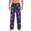 Pantalones de pijama casuales con cordón para hombre y mujer con estampado de dibujos animados para parejas, pantalones caseros personalizables