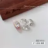 Accesorios de manicura de moda con incrustaciones de diamantes K9 blanco transparente, lujo ligero, ultra brillantes, sin base, bolas de diamantes para manicura de huevo de paloma de azúcar helado hechas a mano