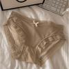 "Cream Girl" [Ass Máscara Calças] Primavera e Verão Cor Gelo Seda Underwear Meninas Cintura Média Renda de Secagem Rápida