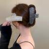 Pinza metálica para el cabello con diamantes completos para mujer, accesorios para el cabello de alta calidad, pinza de tiburón mediana y grande, pinza para el cabello para la parte posterior de la cabeza, horquilla de celebridad de Internet, tocado