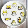 Perro Shiba Inu de dibujos animados lindo zapatillas decorativas flor de dibujos animados zuecos accesorios DIY hebilla plástico blando PVC hebilla de zapato epoxi